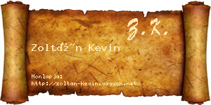 Zoltán Kevin névjegykártya