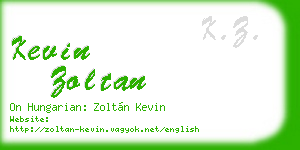 kevin zoltan business card